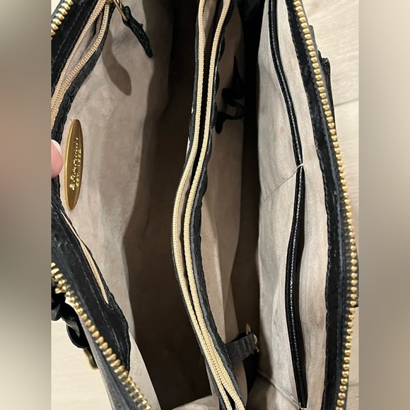 Brahmin Asher Melbourne Medium Black Anywhere Tote Handbag Purse Gold Tone - Picture 9 of 10